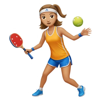 girl swinging pickleball paddle, no text sticker