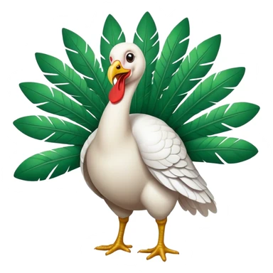 Dancing White Turkey WITH green eues  sticker
