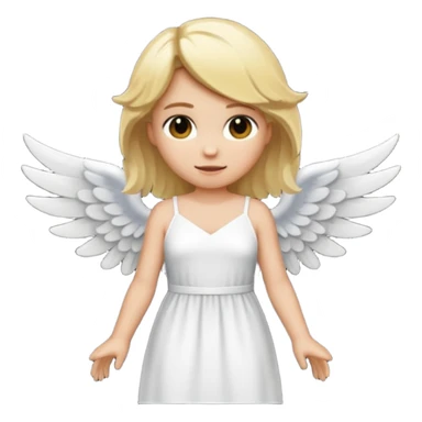 Créé un emojis avec une tenue complète d'ange blanc et des ailes noir de demon sticker