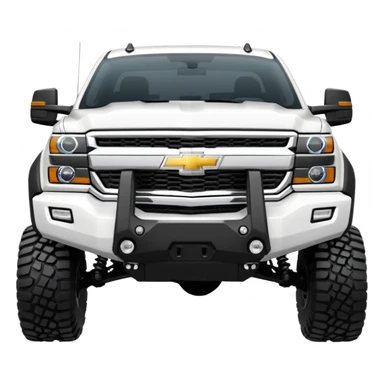  Chevrolet 2500 2022 crew cab. A ferocious truck featuring a vivid white base and black off road front bumper and chrome off road wheels. Emphasize sharp, high-contrast black streaks across the body, creating a look of aggressive, explosive energy. sticker