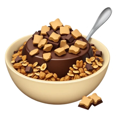 granola bowl with chocolate sticker