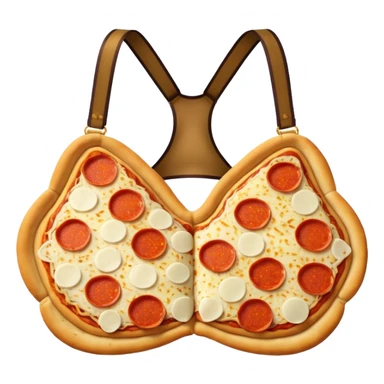 lacy brassiere made out of pizza sticker