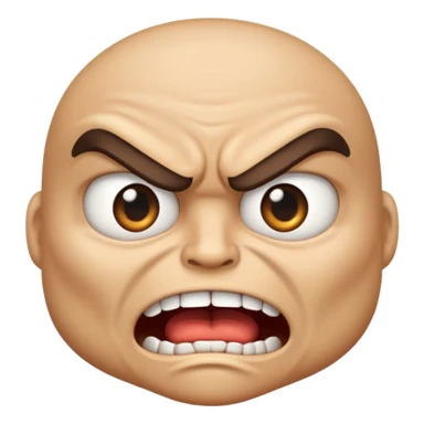 angry ninja face emoji, clenched teeth, glaring eyes sticker