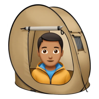 black Tall Oval Narrow Pop up one person tent  sticker