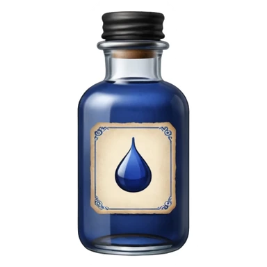 Ink bottle with label
 sticker