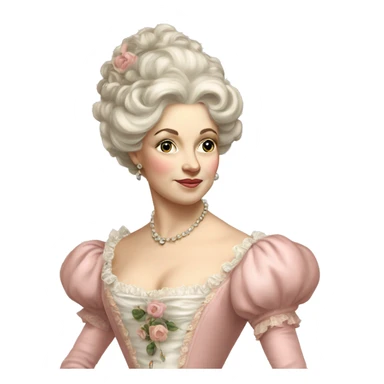 vintage rococo white woman in a light pink gown  sticker