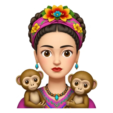 Frida Kahlo with monkey sticker