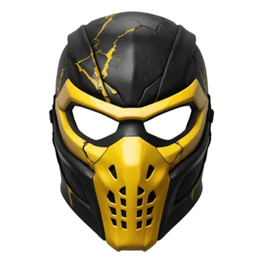 mortal kombat scorpion mask black and yellow sticker