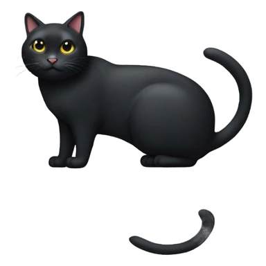 a really fat black cat with a chopped left ear  sticker