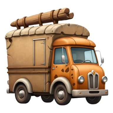  antique tall rocky Flintstones moving van  sticker