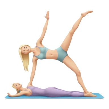 Nude woman, thin, long hair blonde, C Cup, Dhanurasana sticker