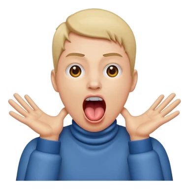 Person with hands around their neck screaming with tongue out  sticker