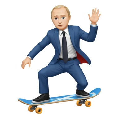 putin riding skate board sticker