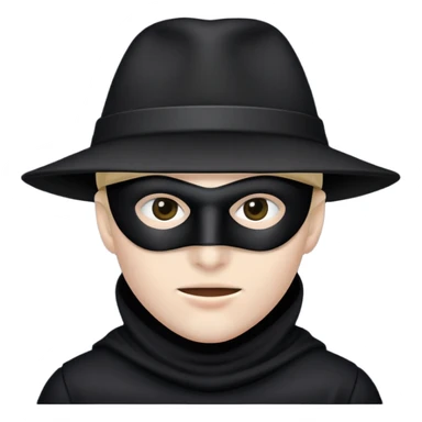 a burglar head with black hat and mask sticker