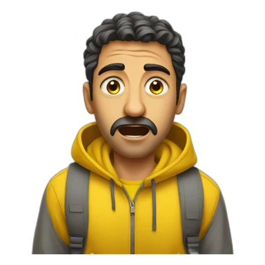 armenian men shocked in yellow sweatshirt sticker