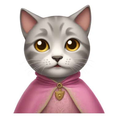 teary eyed cat in pink medieval dress sticker