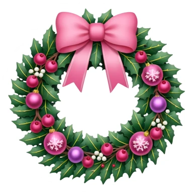 Christmas wreath pink sticker
