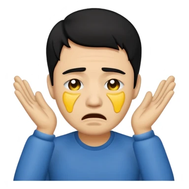 lightskin man with black hair emoji crying sticker