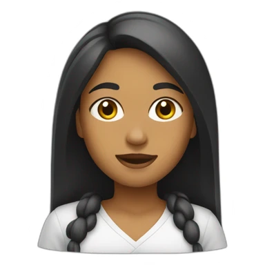 mujer pelo liso negro saludando sticker