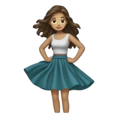 the girl in a skirt is carried by a hurricane sticker
