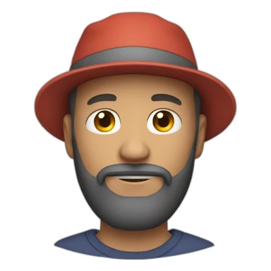 red haired man with beard and bucket hat hugging sticker