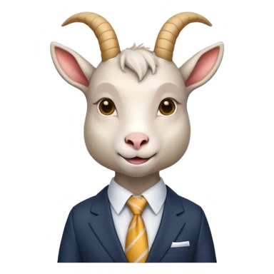 female goat with tie & suit sticker