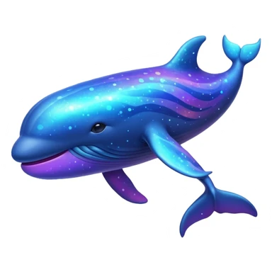 Create a single emoji of a Nebula Whale in full body, shown at a slight side angle in a natural, characteristic pose with cosmic patterns. stylized like an emoji, but clearly recognizable
 sticker