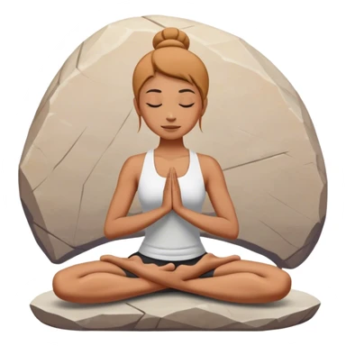 A person stands on a stone doing  yoga sticker