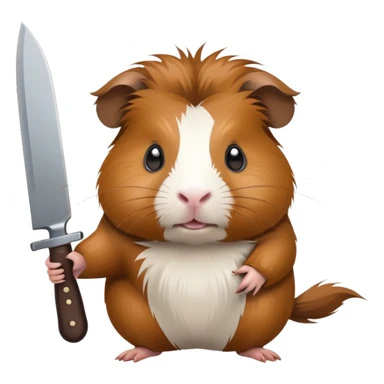guinea pig holding a knife sticker