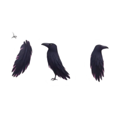 HSE Raven with pink feathers sticker