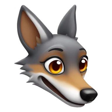 jackal smiling face with heart eyes sticker
