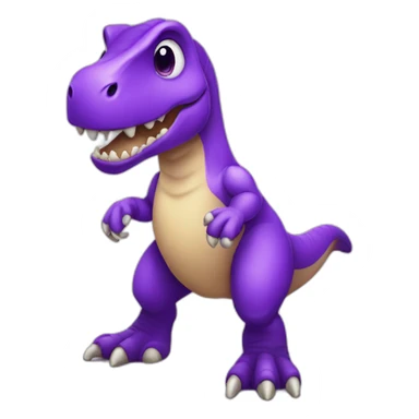 Cute purple t-rex saying "GNIII" sticker