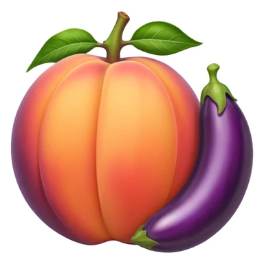 Peach with eggplant in it sticker