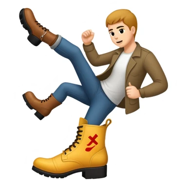 Boot kicking with a text "Get 2 Fuck" sticker