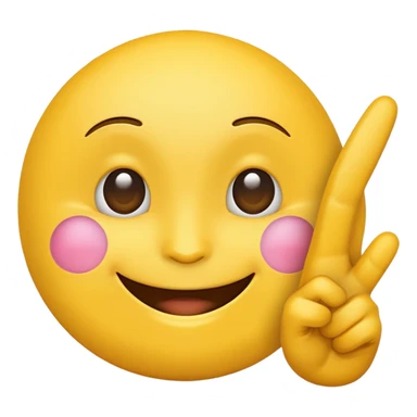 yellow emoji with a peace sign sticker