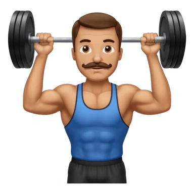 glorious moustache lifting heavy weights sticker