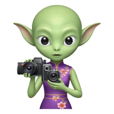 cheongsam ancient alien with camera sticker