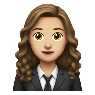 White girl with Long brown hair lawyer sticker