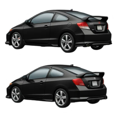 honda civic 2008 si black vtec sticker