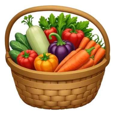 generate an image for vegetables basket without handel sticker