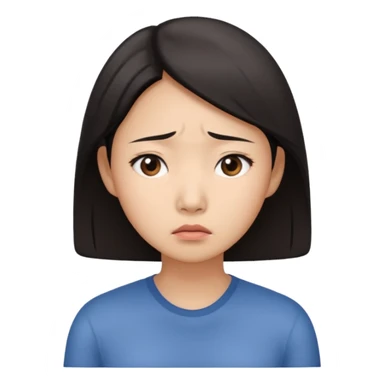 worried asian woman sticker