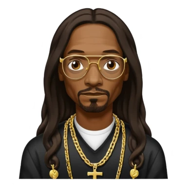 Snoop Dogg with dark brown long hair sticker