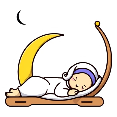 cute sleeping moon with nightcap and snoring sticker
