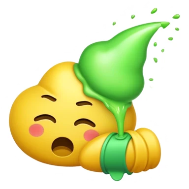 yellow emoji face vomiting projectile funny sticker