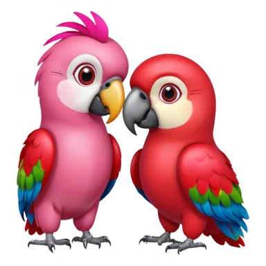 shiny heart kiss parrot sticker
