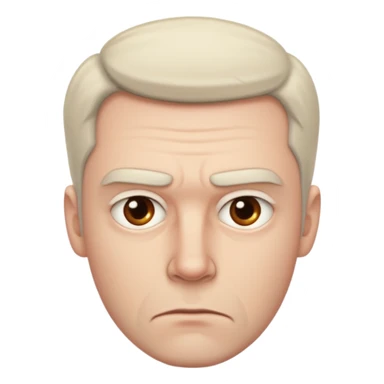 a white man with a suspicious look sticker