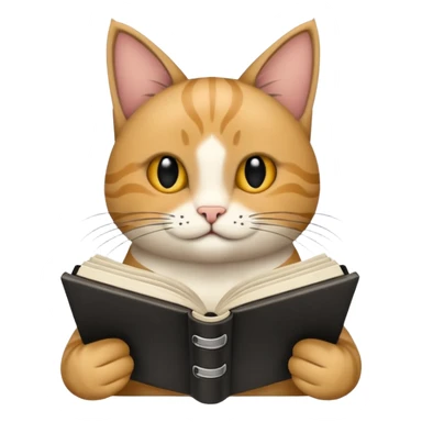 gato del egeo con manchas negras feliz en abriendo una libreta anillada  sticker