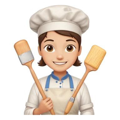 baker with rolling pin sticker