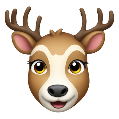 deer with a christmas happy face sticker