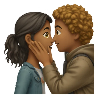 Girl kiss a boy  sticker